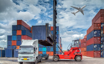 Containers in the port