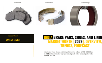 India Brake Pads, Shoes, and Linings Market stood at USD 3.4 Billion in 2023 & will grow with a CAGR of 7.72%.