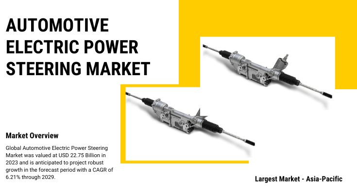 Global Automotive Electric Power Steering Market stood at USD 22.75 Billion in 2023 & will grow with a CAGR of 6.21% in 2025-2029.