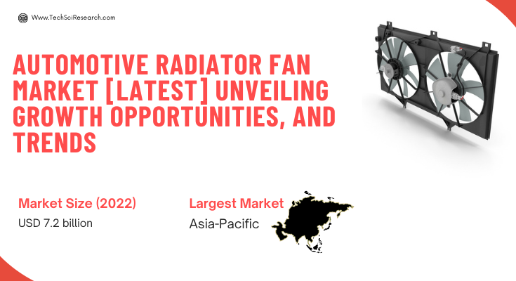 The Global Automotive Radiator Fan Market stood at USD 7.2 billion in 2022 & will grow with a CAGR of 6.30% in the forecast period, 2024-2028.