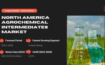 The North America Agrochemical Intermediates Market: USD 12,091.10M in 2022, expected to grow at 3.97% CAGR.