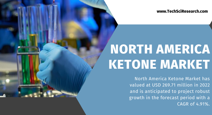 the North America Ketone Market Size is USD 269.71 million in 2022 and this market is anticipated to increase at a CAGR of 4.91%.