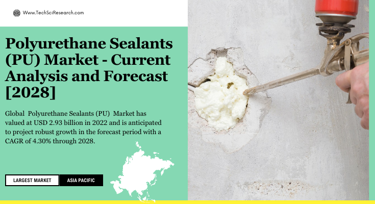 Global Polyurethane Sealants (PU) Market was valued at USD 2.93 billion in 2022 & will grow in the forecast with a CAGR of 4.30% by 2028.